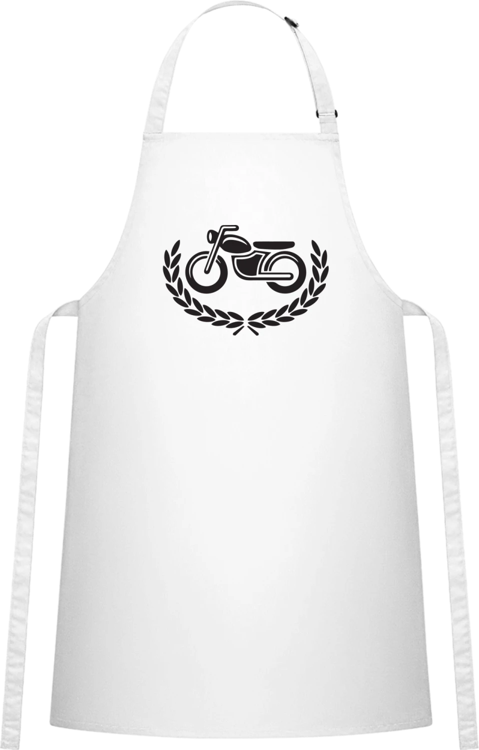 Speedway Racing Bike Icon - White Cotton Bib Apron - Front