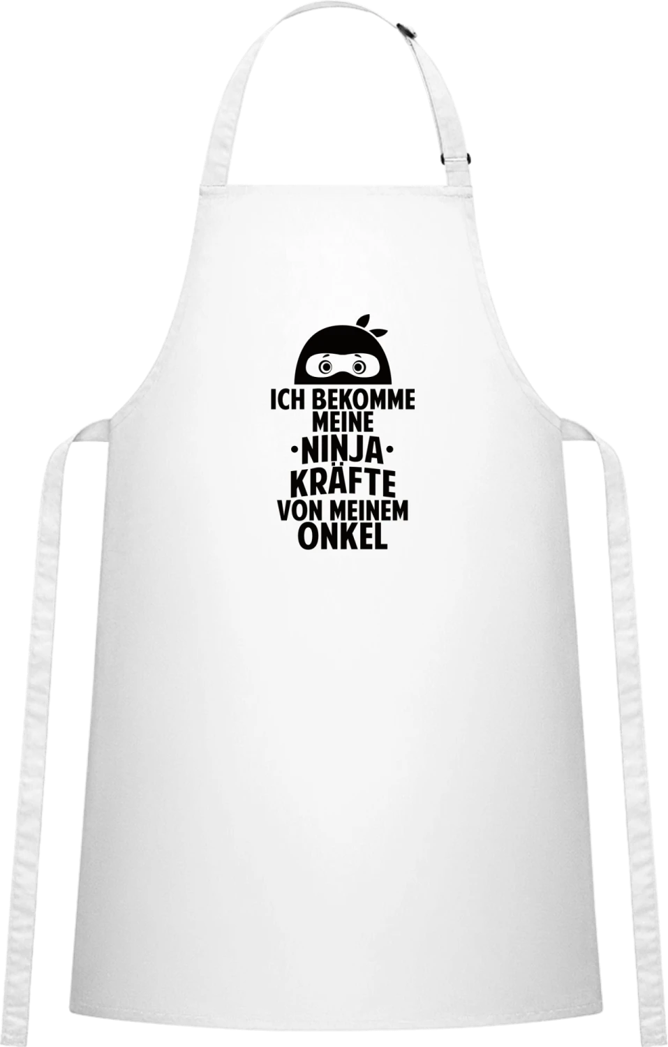 Ich bekomme meine Ninja-Kräfte von meinem Onkel - White Cotton Bib Apron - Front