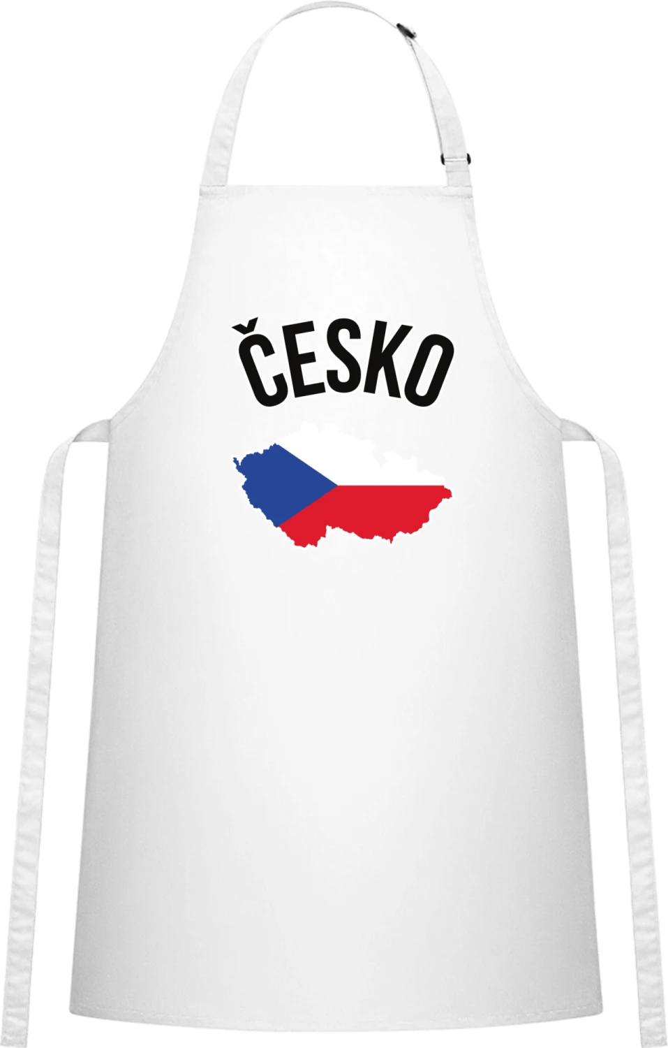 Cesko - White Cotton Bib Apron - Front