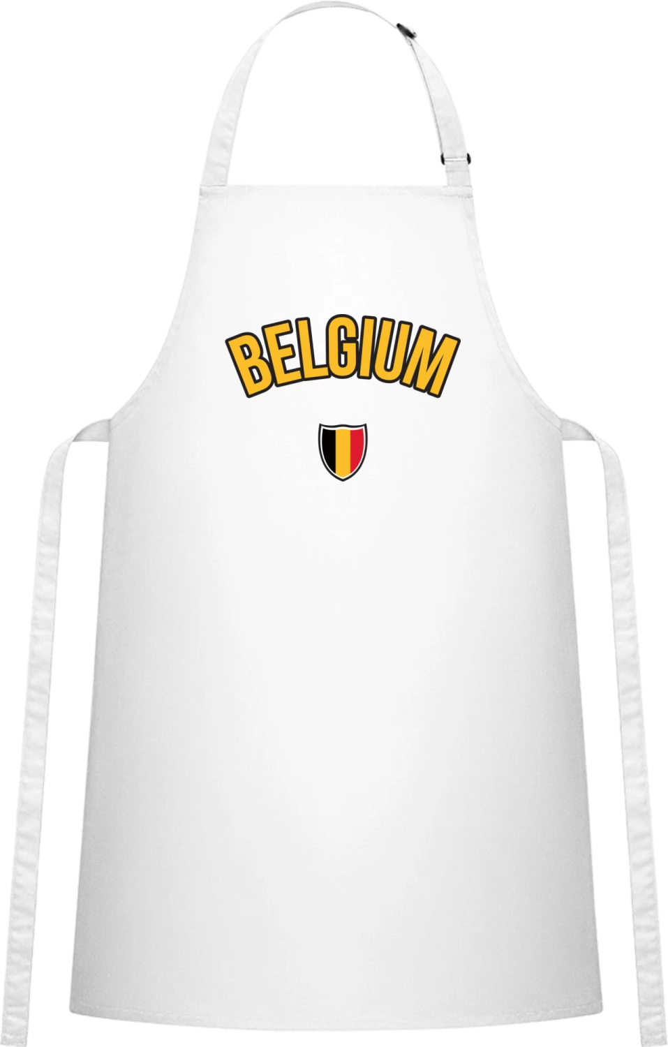 I Love Belgium - White Cotton Bib Apron - Front