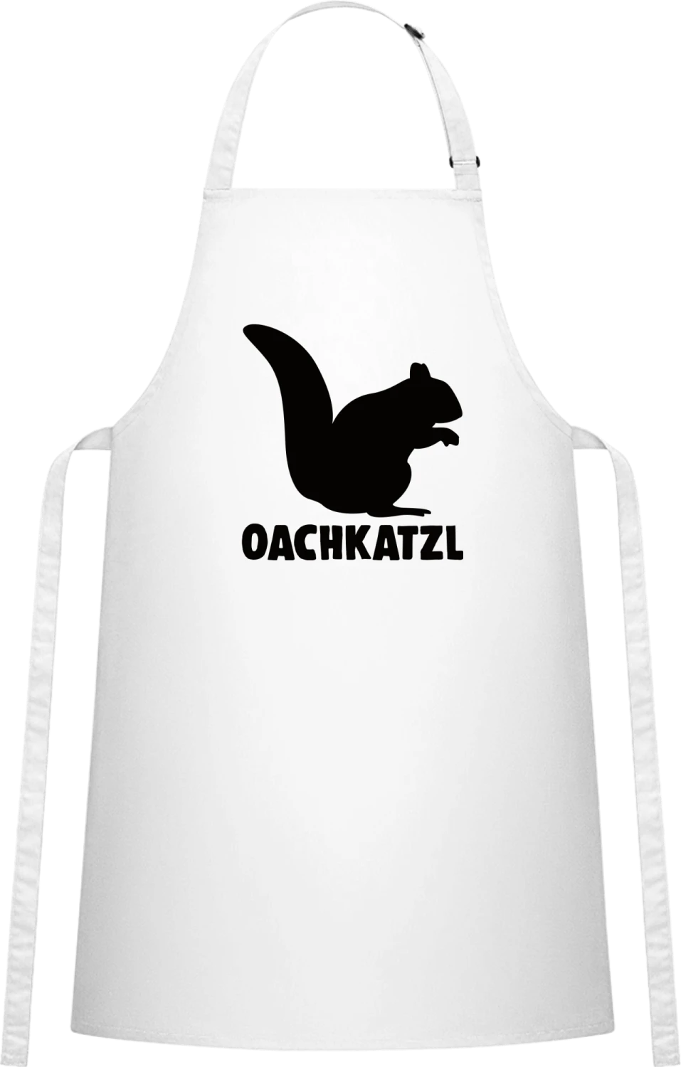 Oachkatzl - White Cotton Bib Apron - Front