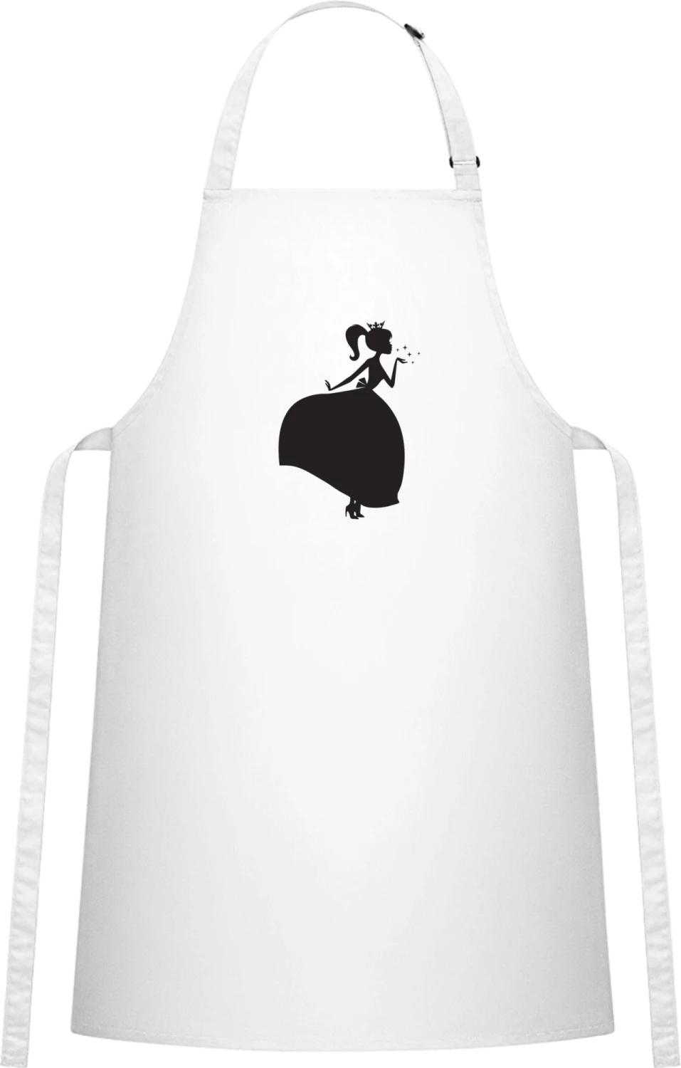 Beautiful Princess Silhouette  - White Cotton Bib Apron - Front