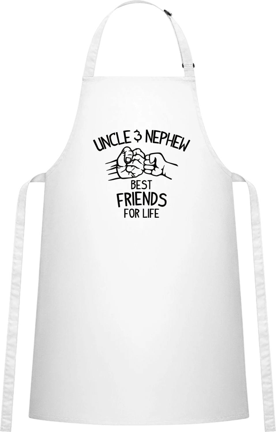 Uncle & Nephew Best Friends For Life - White Cotton Bib Apron - Front