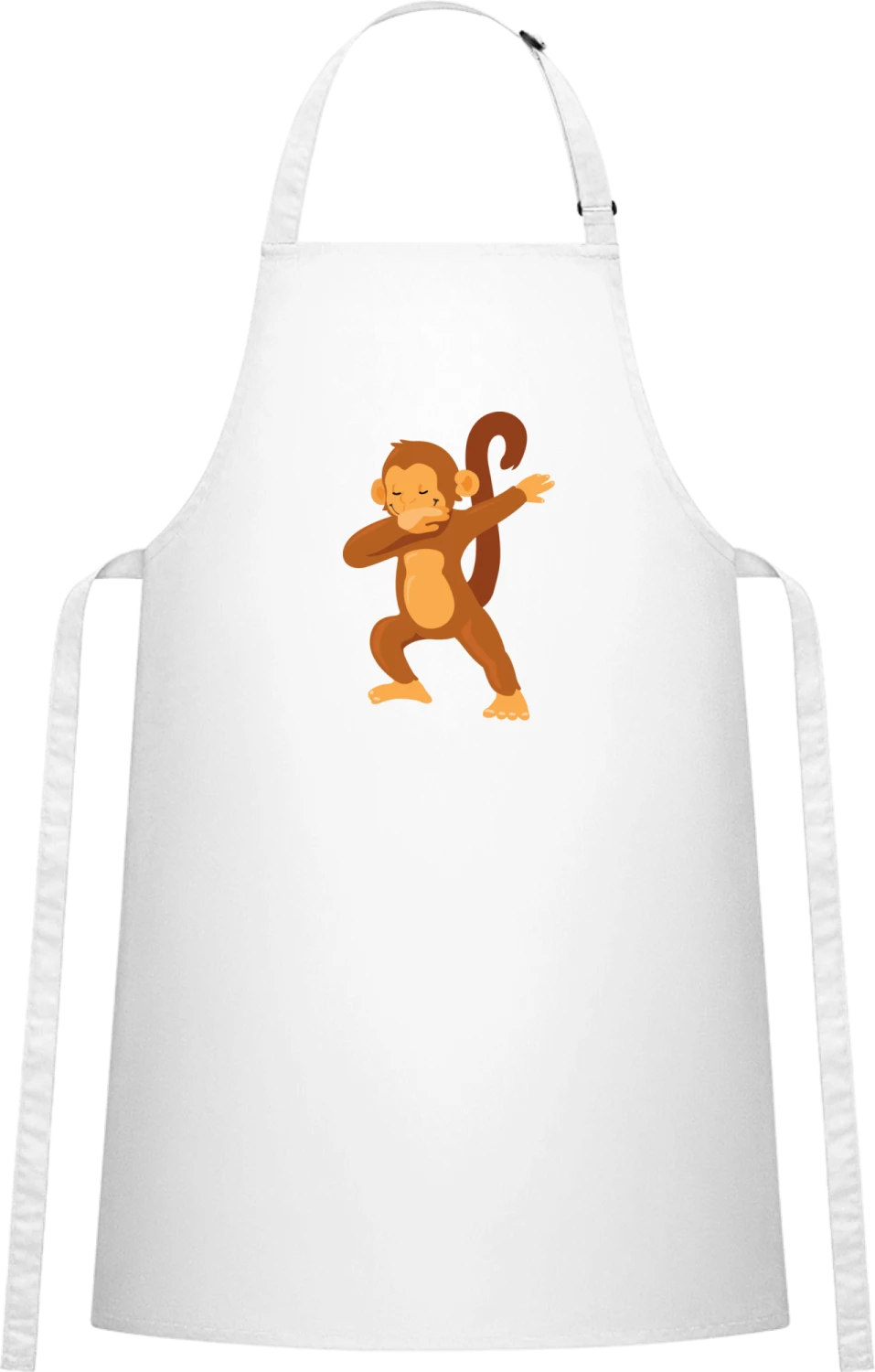 Funky Monkey - White Cotton Bib Apron - Front