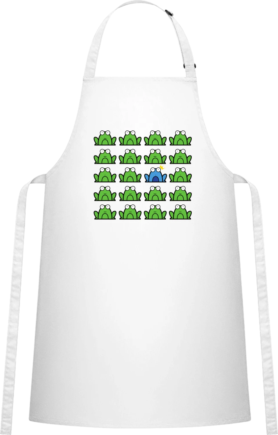 Be Different Frog - White Cotton Bib Apron - Front