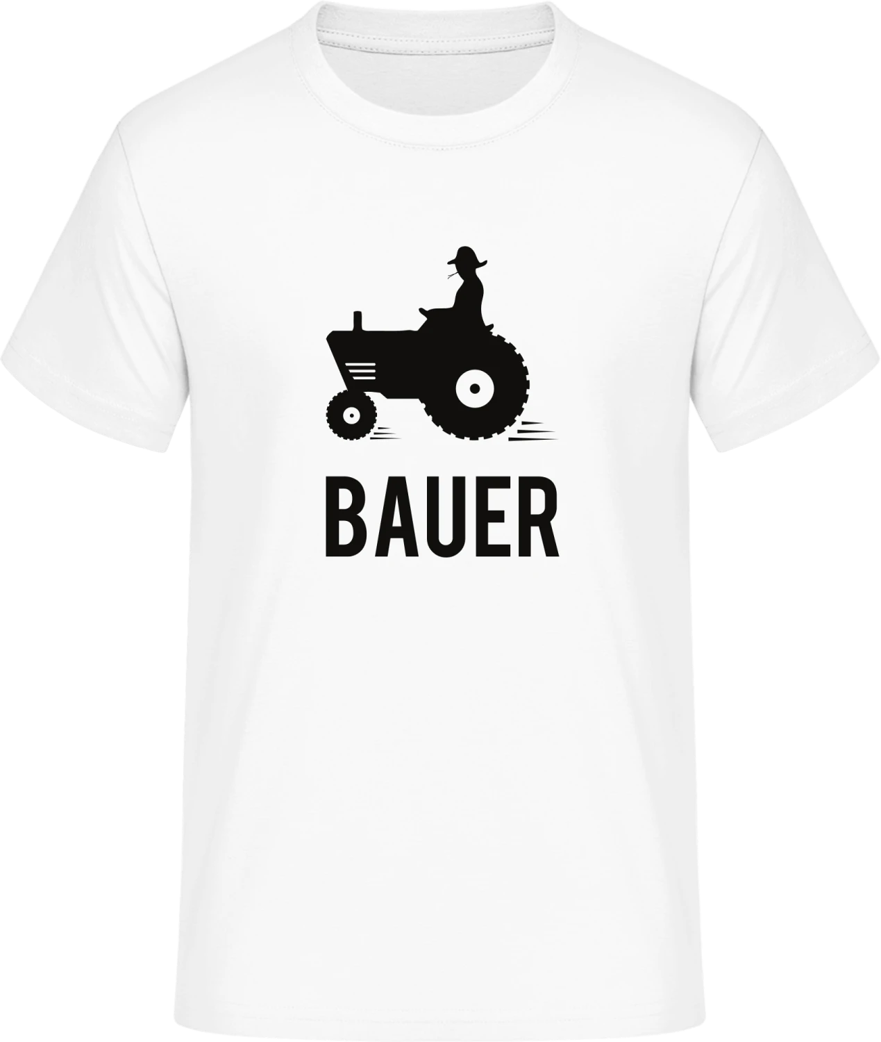 Bauer mit Traktor - Front_Weiß