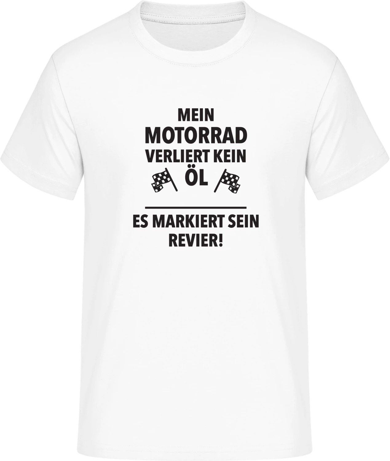 Motorrad markiert sein Revier  - Front_Weiß