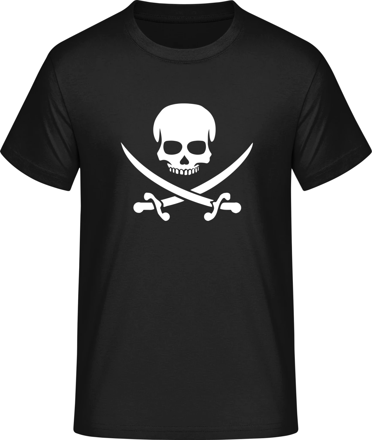 Pirate Skull With Crossed Swords - Front_Schwarz