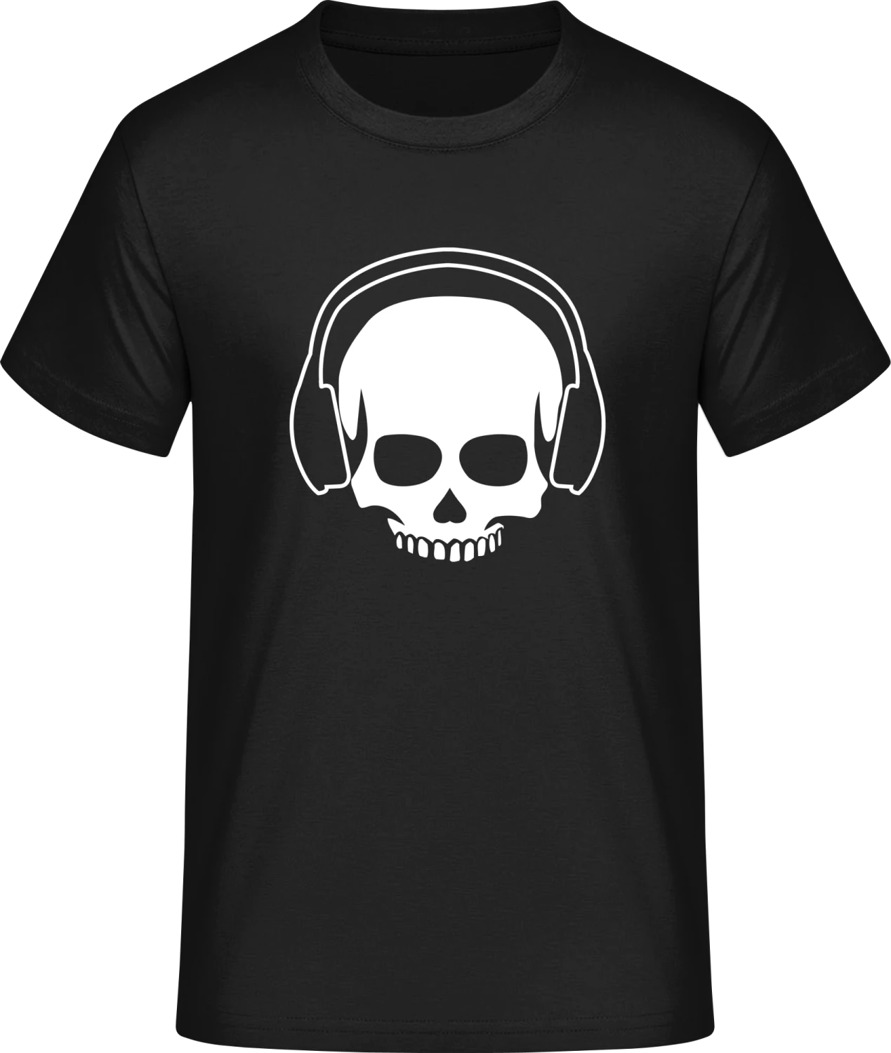 Skull with Headphone - Front_Schwarz