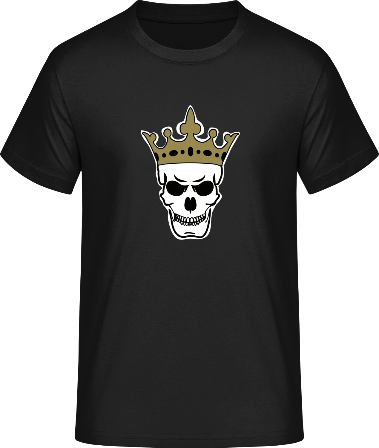 King Skull with Crown - Front_Schwarz