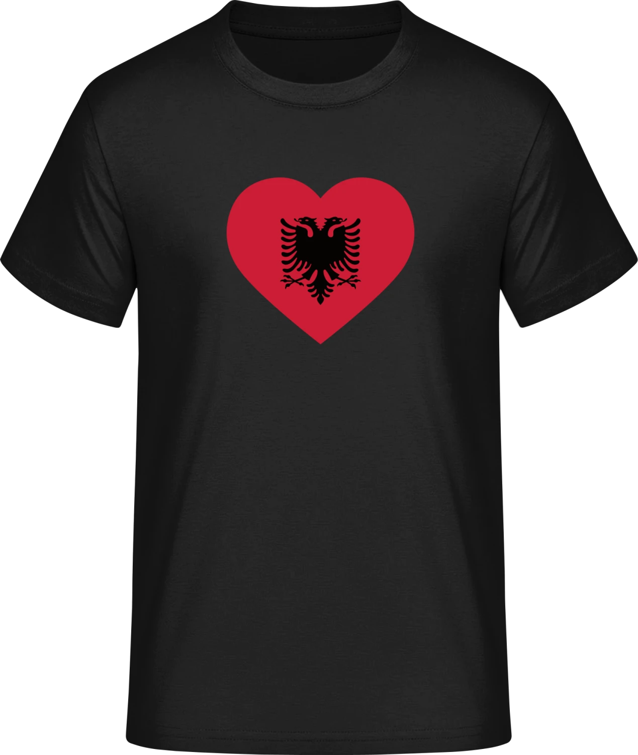 Albanian Heart Flag - Front_Schwarz