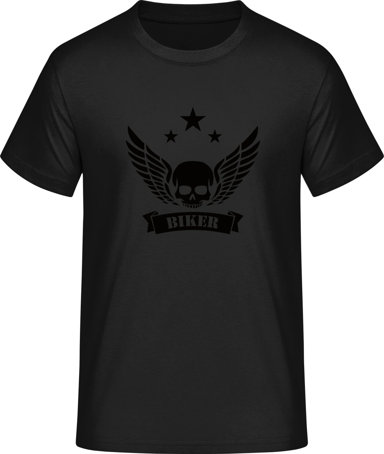 Biker Skull Winged - Front_Schwarz