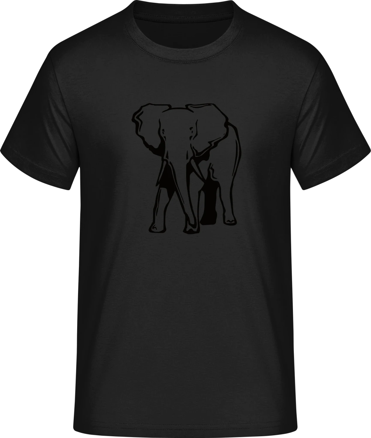 Elephant Outline - Front_Schwarz