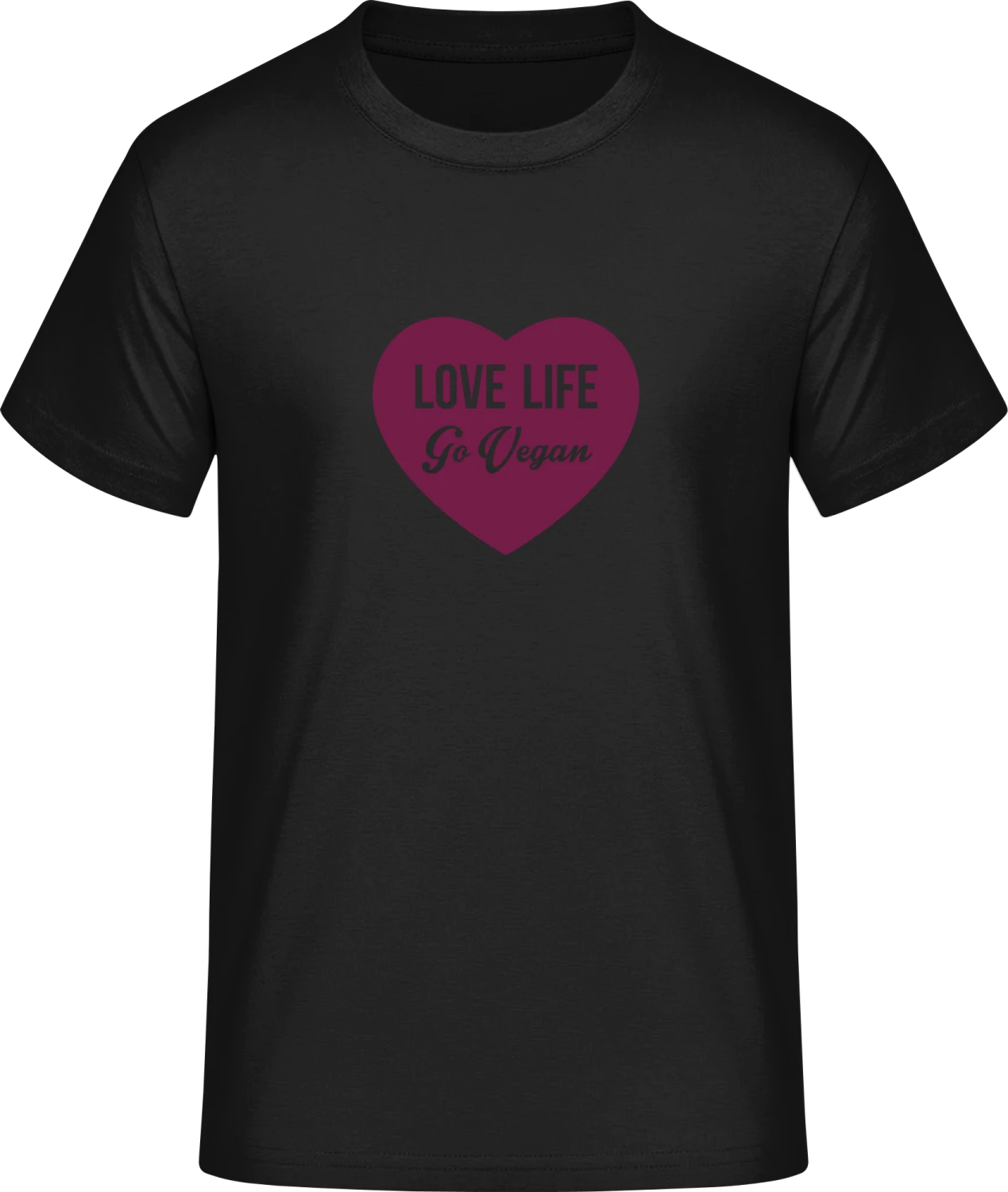 Love Life Go Vegan - Front_Schwarz