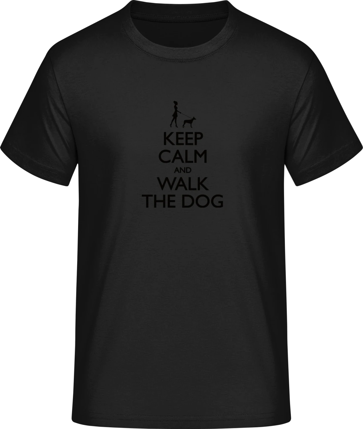 Keep Calm and Walk the Dog Female - Front_Schwarz