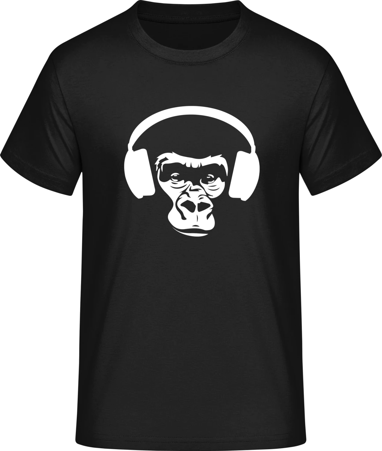 Ape With Headphones - Front_Schwarz