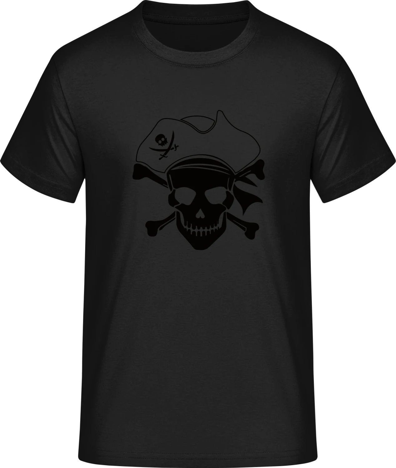 Pirate Skull With Hat - Front_Schwarz