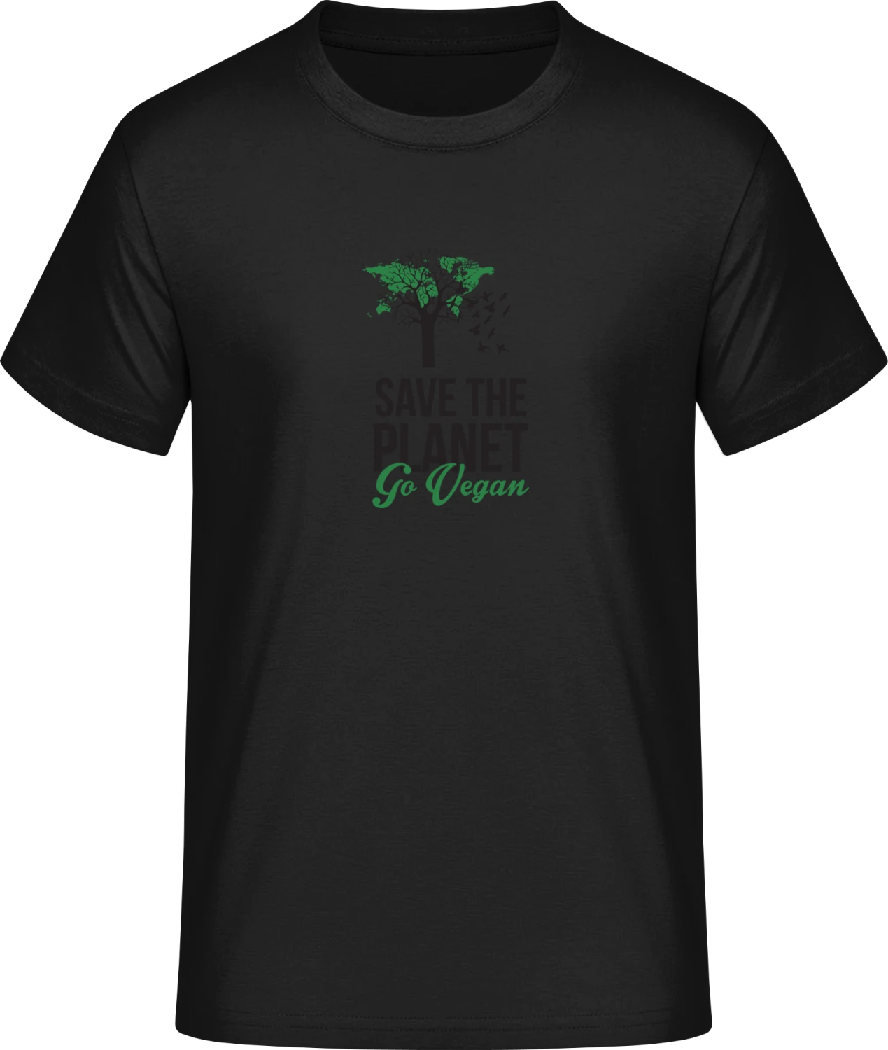 Save The Planet Go Vegan - Front_Schwarz