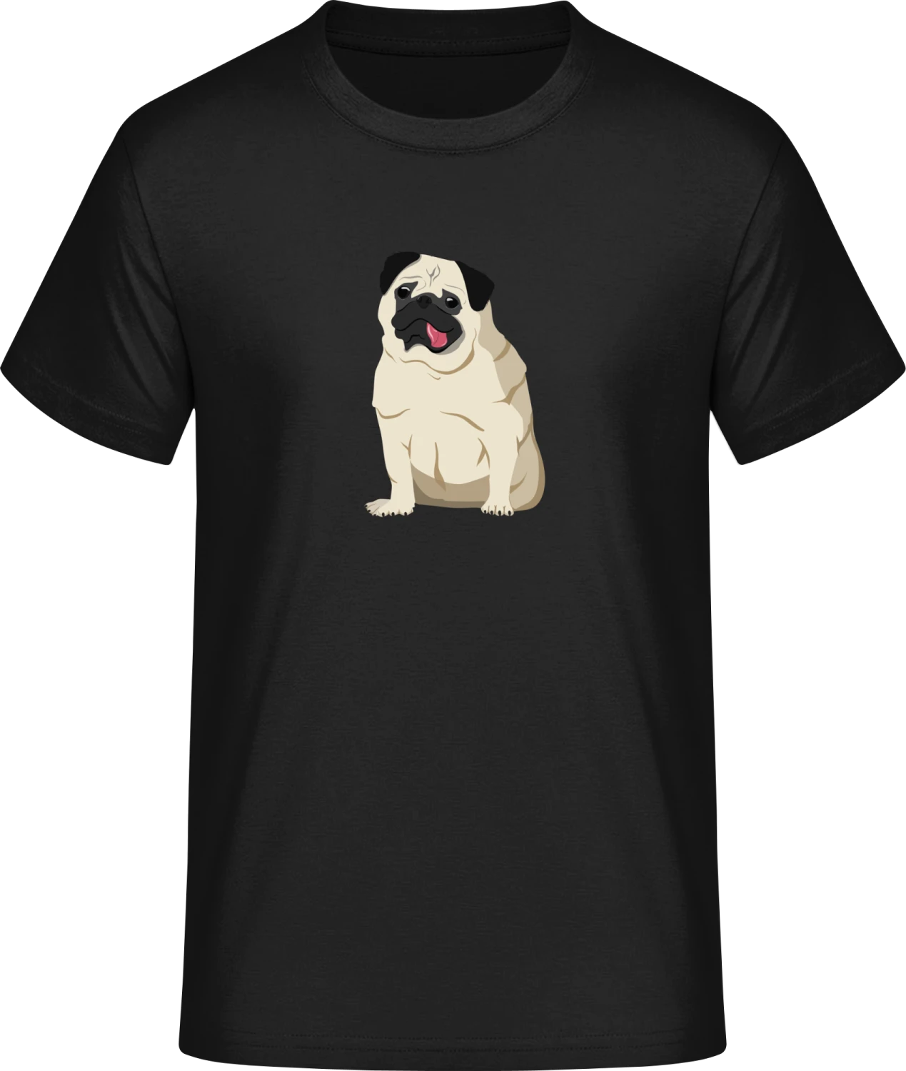 Pug Dog Illustration  - Front_Schwarz