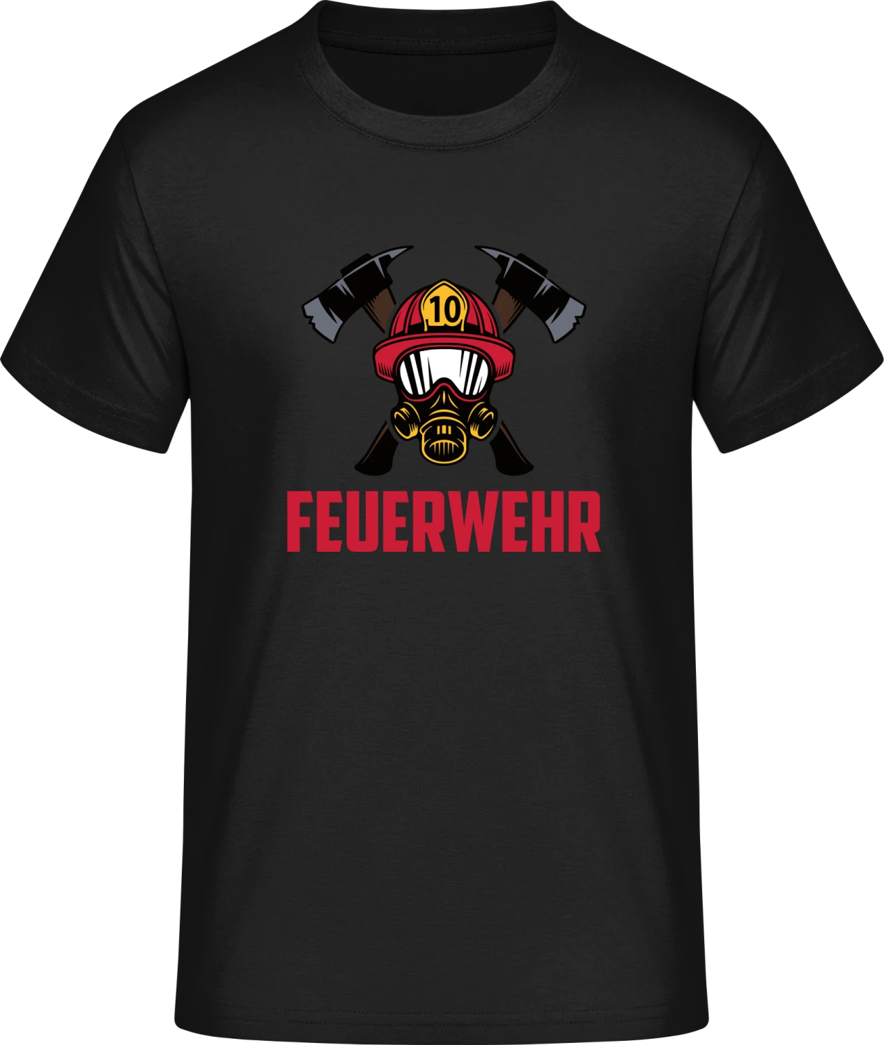 Feuerwehr Helm und Axt - Front_Schwarz