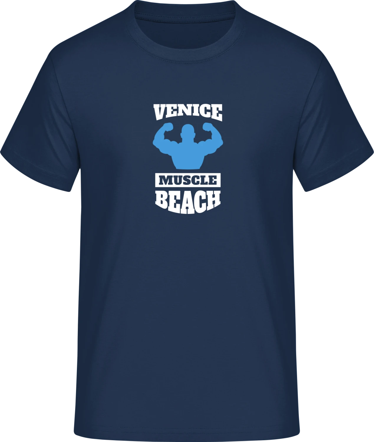 Venice Muscle Beach - Navy #E190 T-Shirt - Front