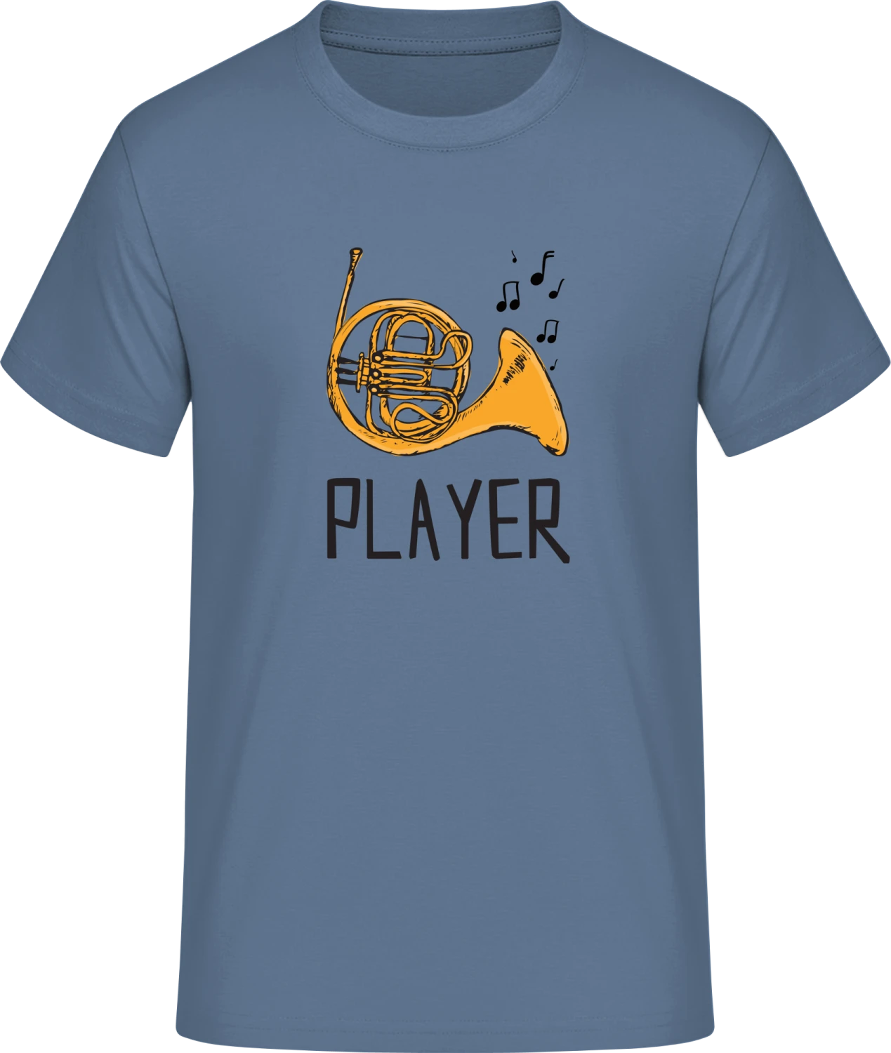 French Horn Player Illustration - Front_Stein Blau