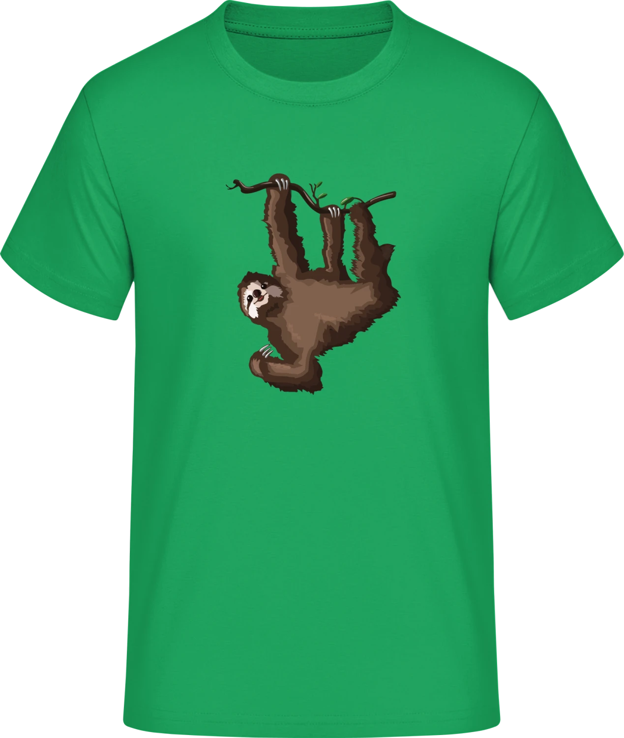 Sloth Illustration - Front_Kelly Green