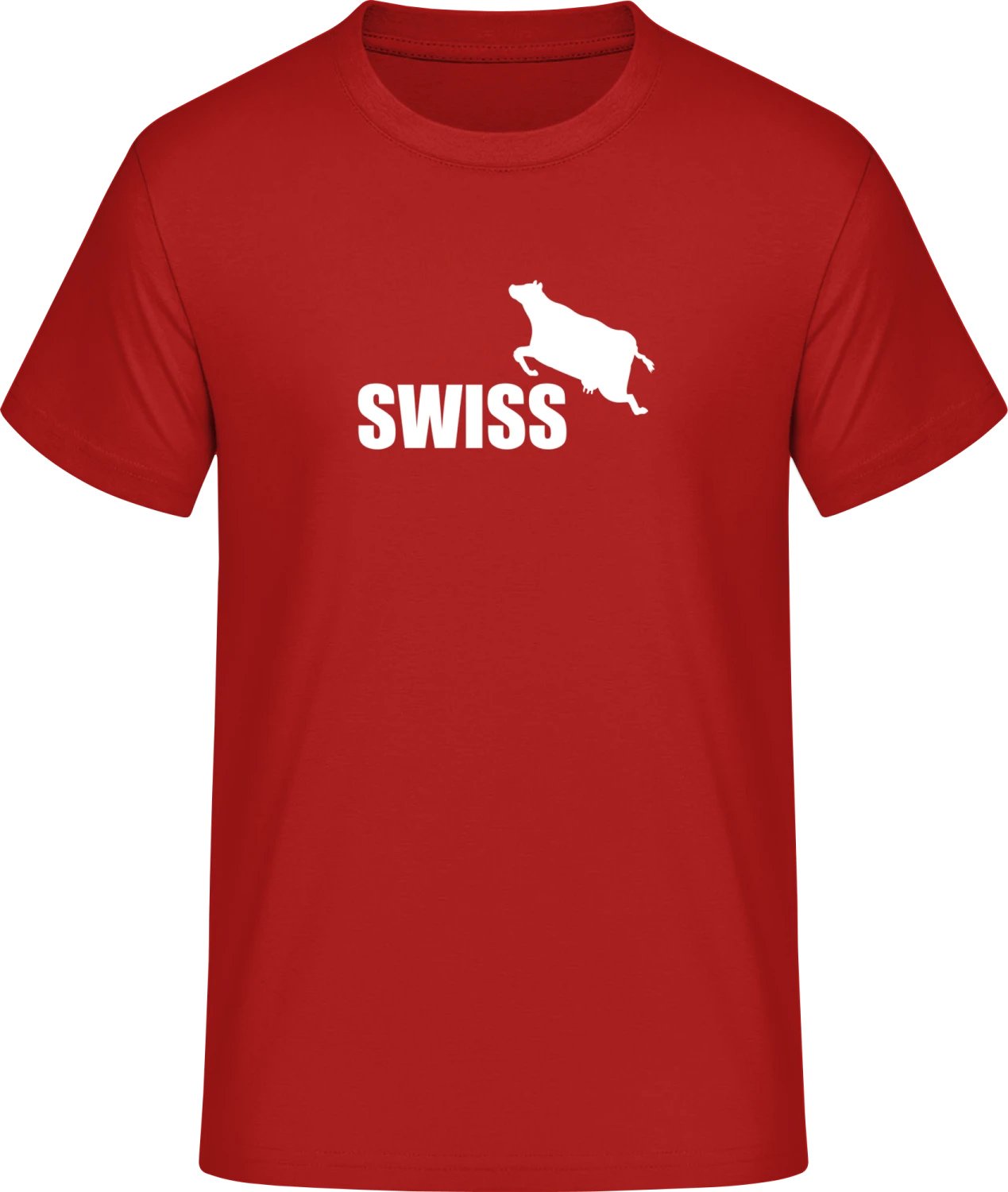 Swiss Cow - Red #E190 T-Shirt - Front