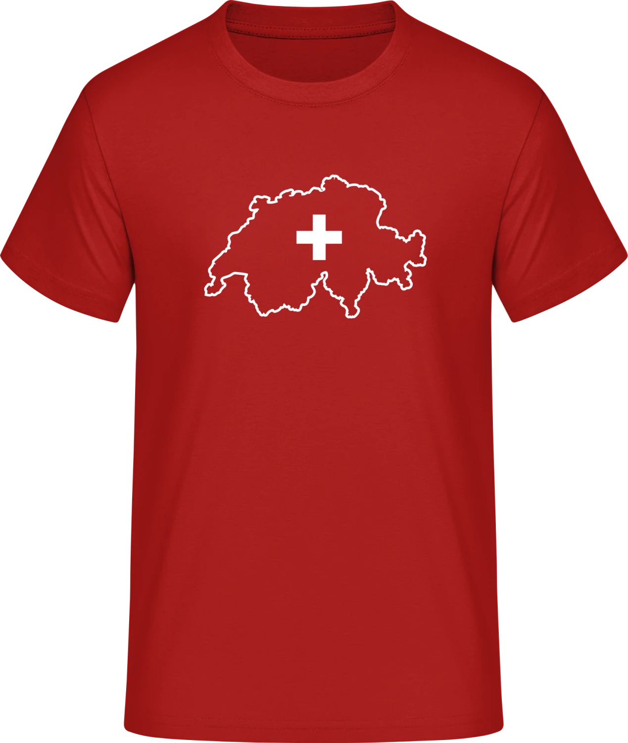 Switzerland Swiss Map - Red #E190 T-Shirt - Front