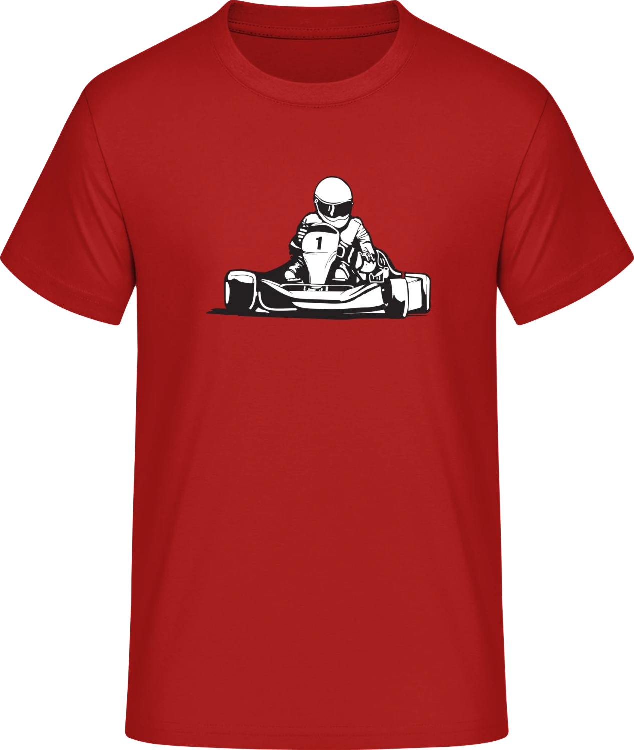 Go Kart No 1 Action - Red #E190 T-Shirt - Front