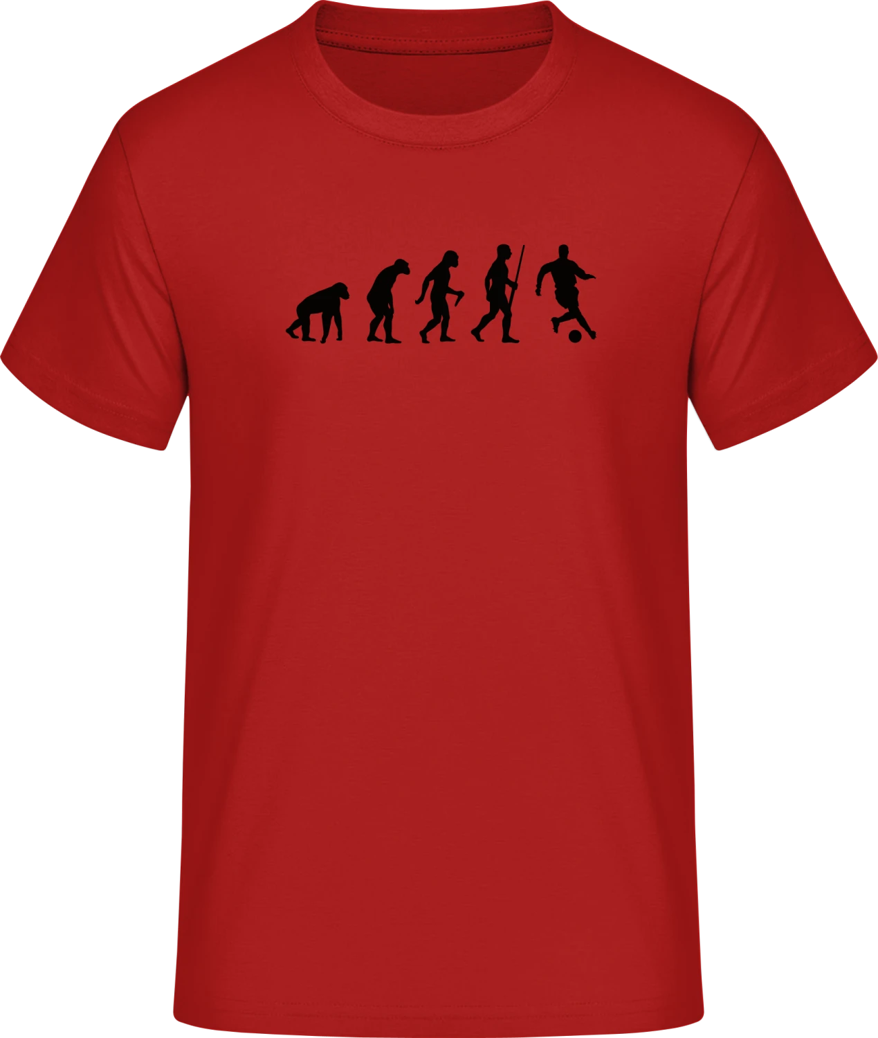 Football Soccer Evolution - Red #E190 T-Shirt - Front