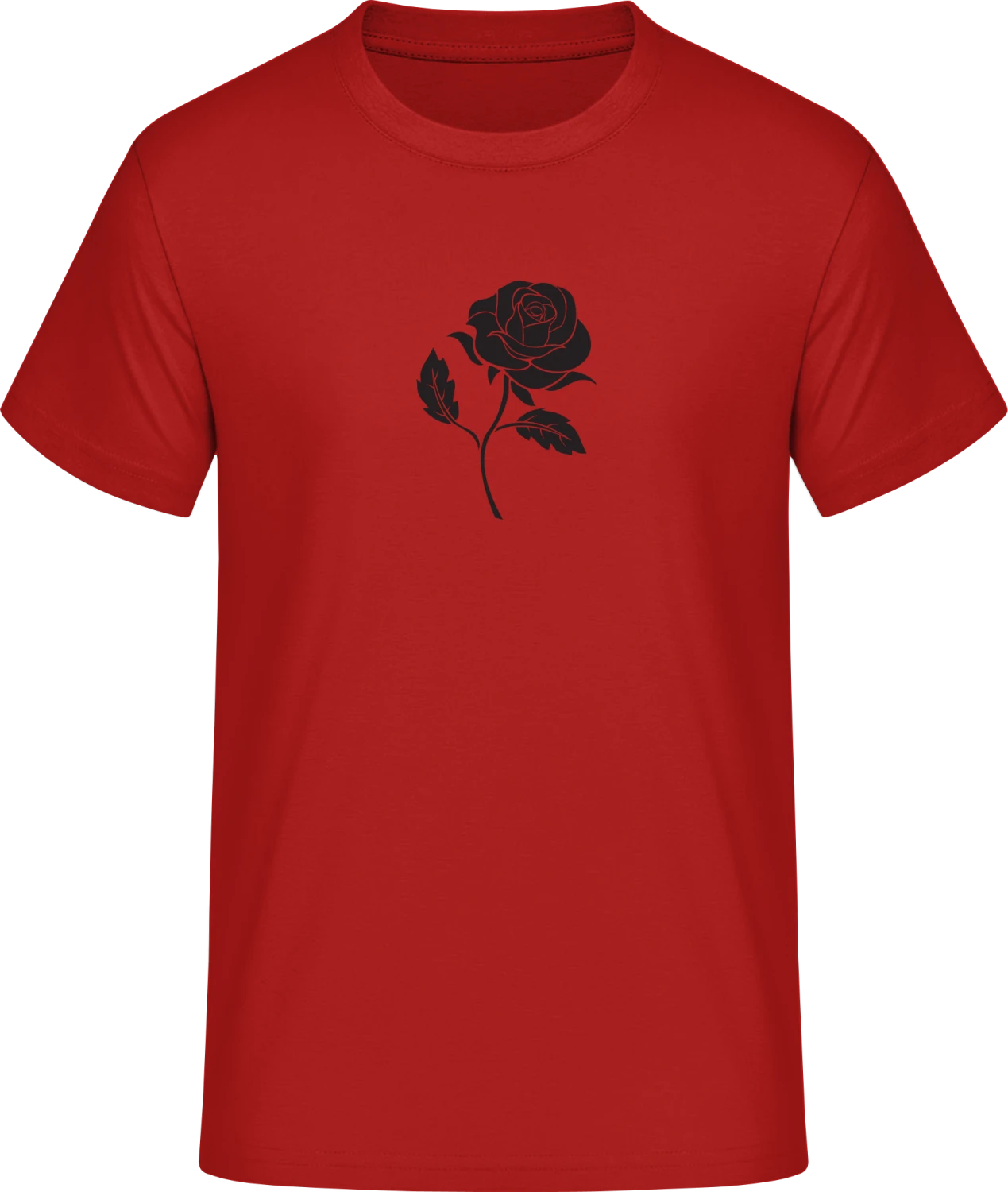 Rose Illustration - Red #E190 T-Shirt - Front