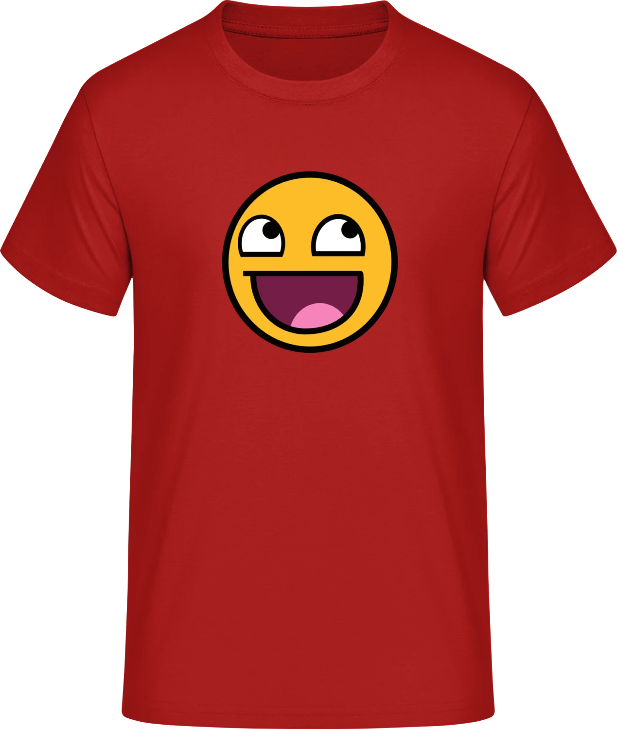 Happy Smiley - Red #E190 T-Shirt - Front