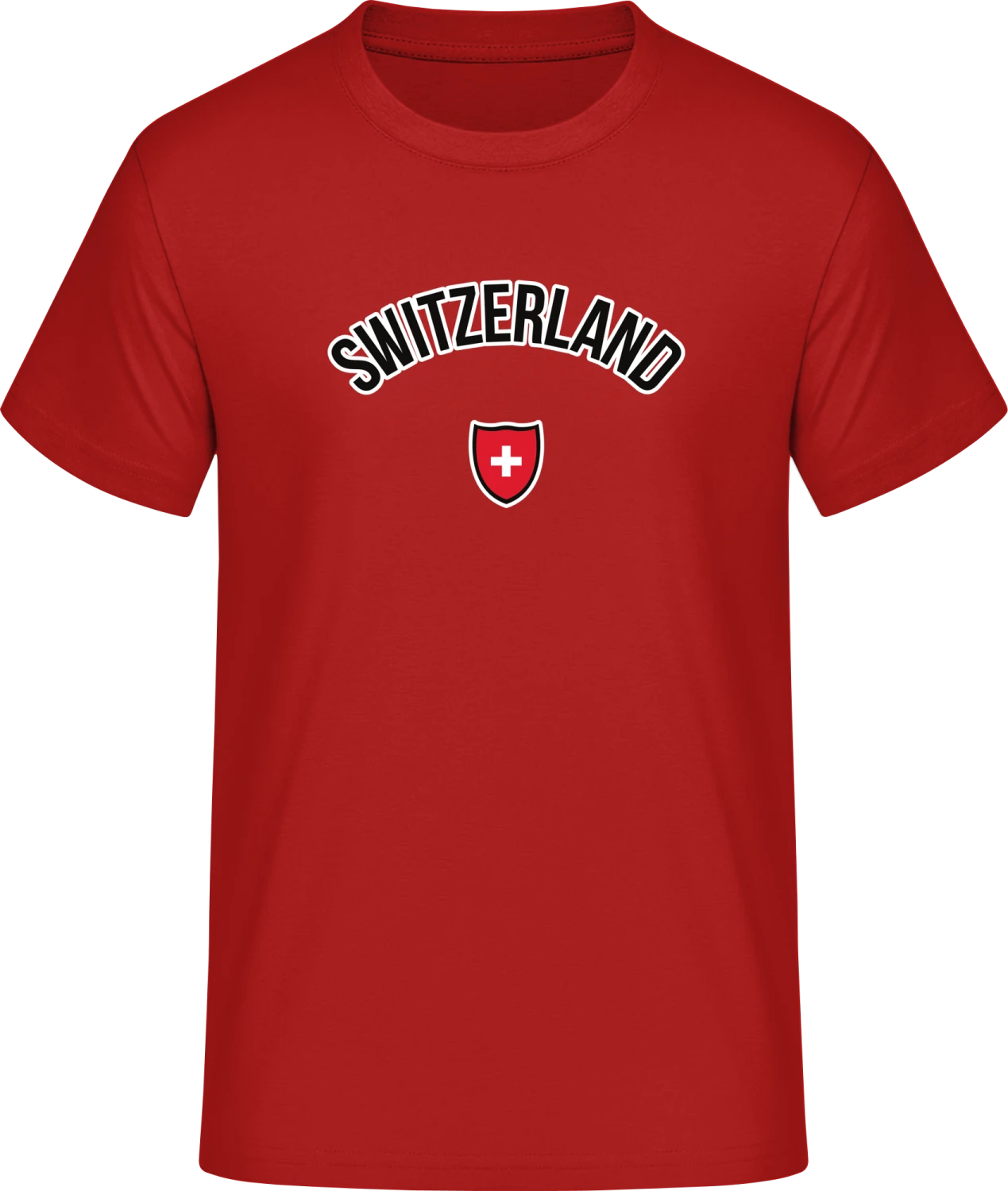 Switzerland Football Fan - Red #E190 T-Shirt - Front