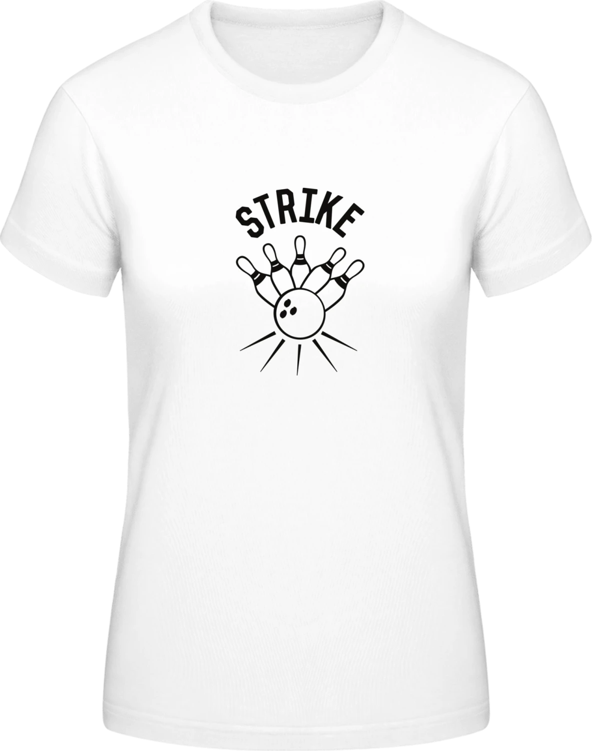 Strike Bowling - White #E190 women T-Shirt - Front