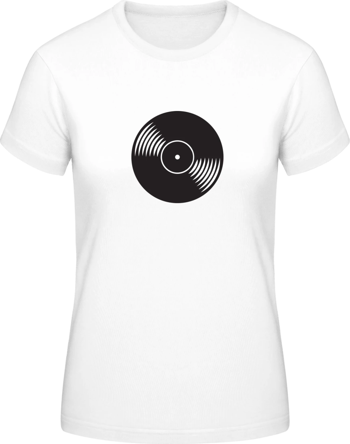 Vinyl Record - White #E190 women T-Shirt - Front