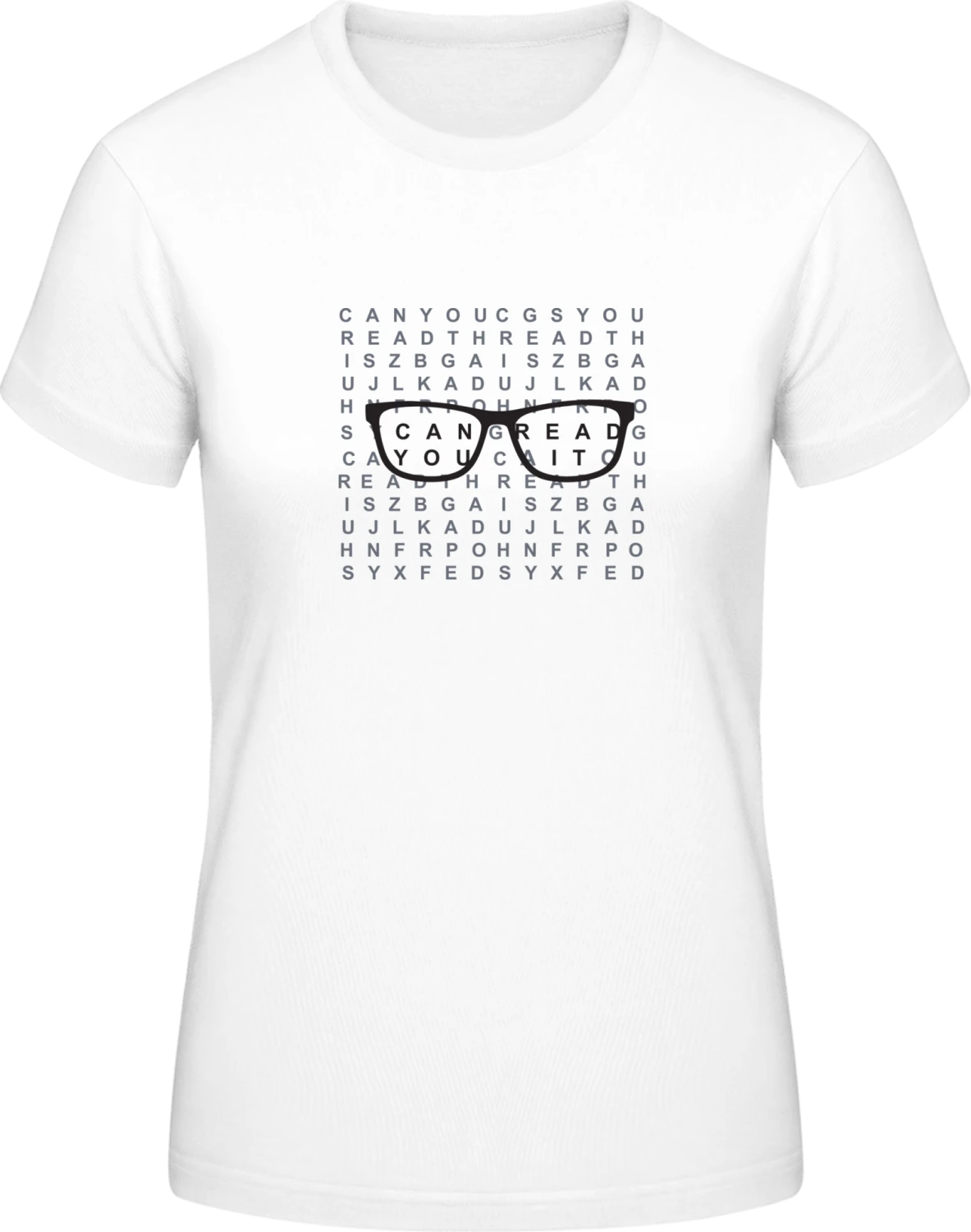 Eye Test - White #E190 women T-Shirt - Front