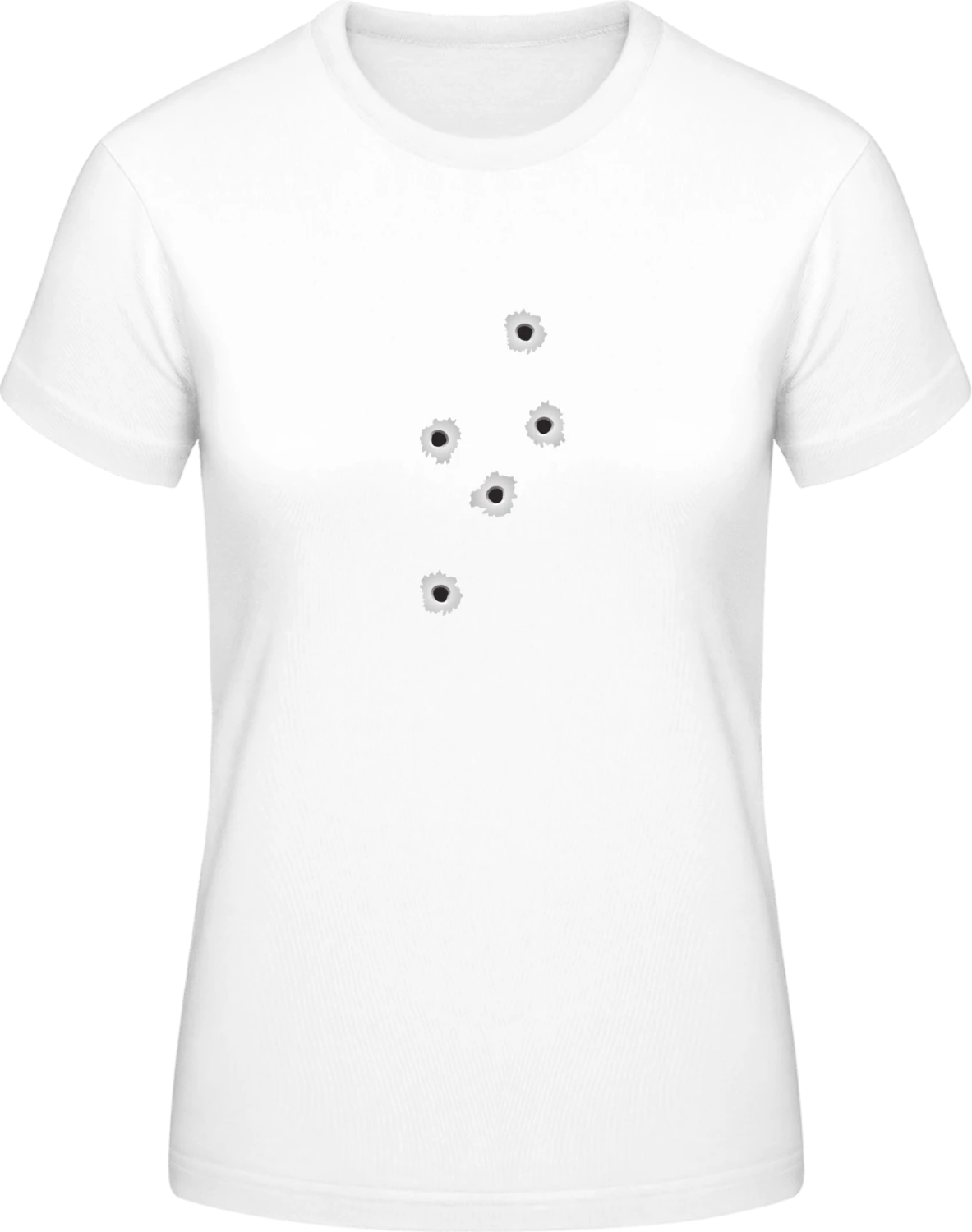 Bullet Shots Effect - White #E190 women T-Shirt - Front