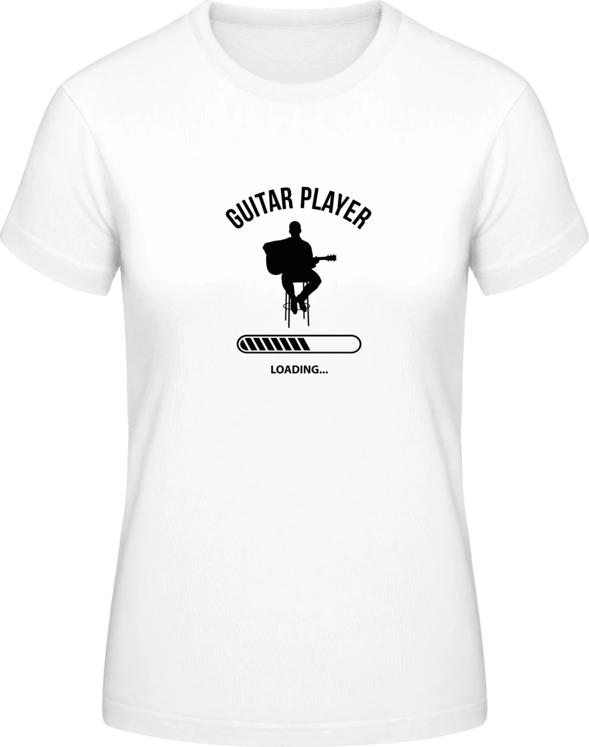 Guitar Player Loading - White #E190 women T-Shirt - Front