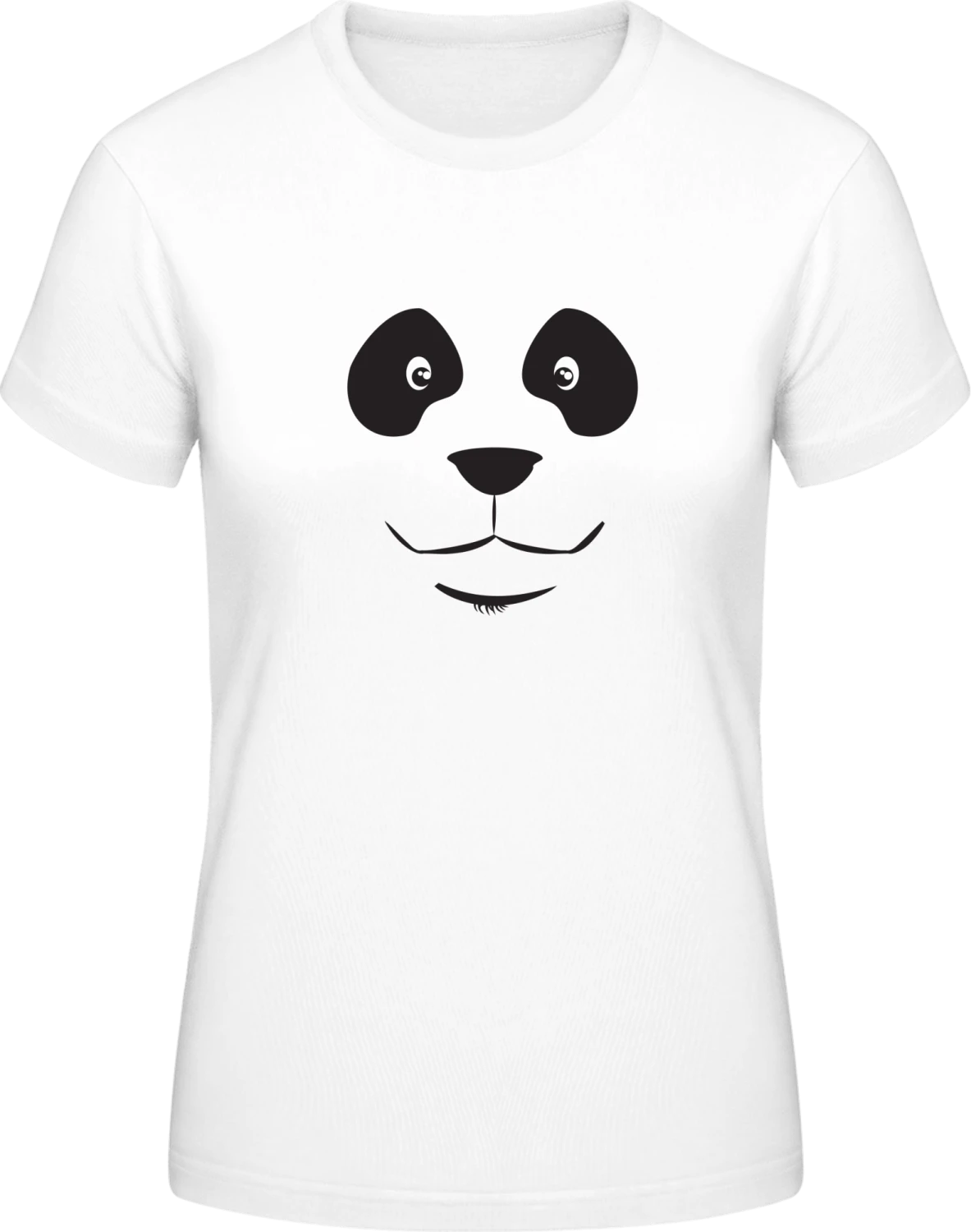 Panda Face - White #E190 women T-Shirt - Front