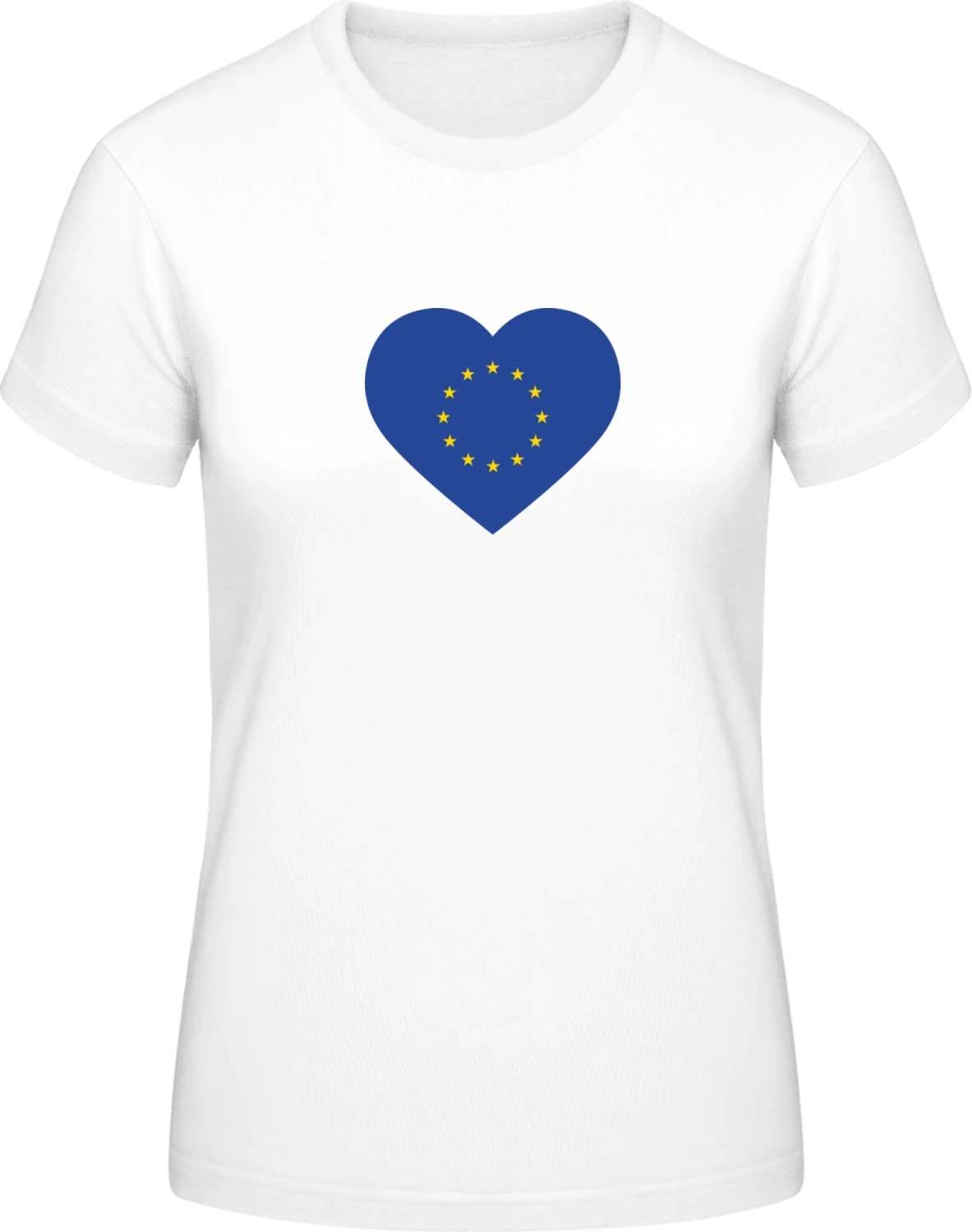 EU Europe Heart Flag - White #E190 women T-Shirt - Front