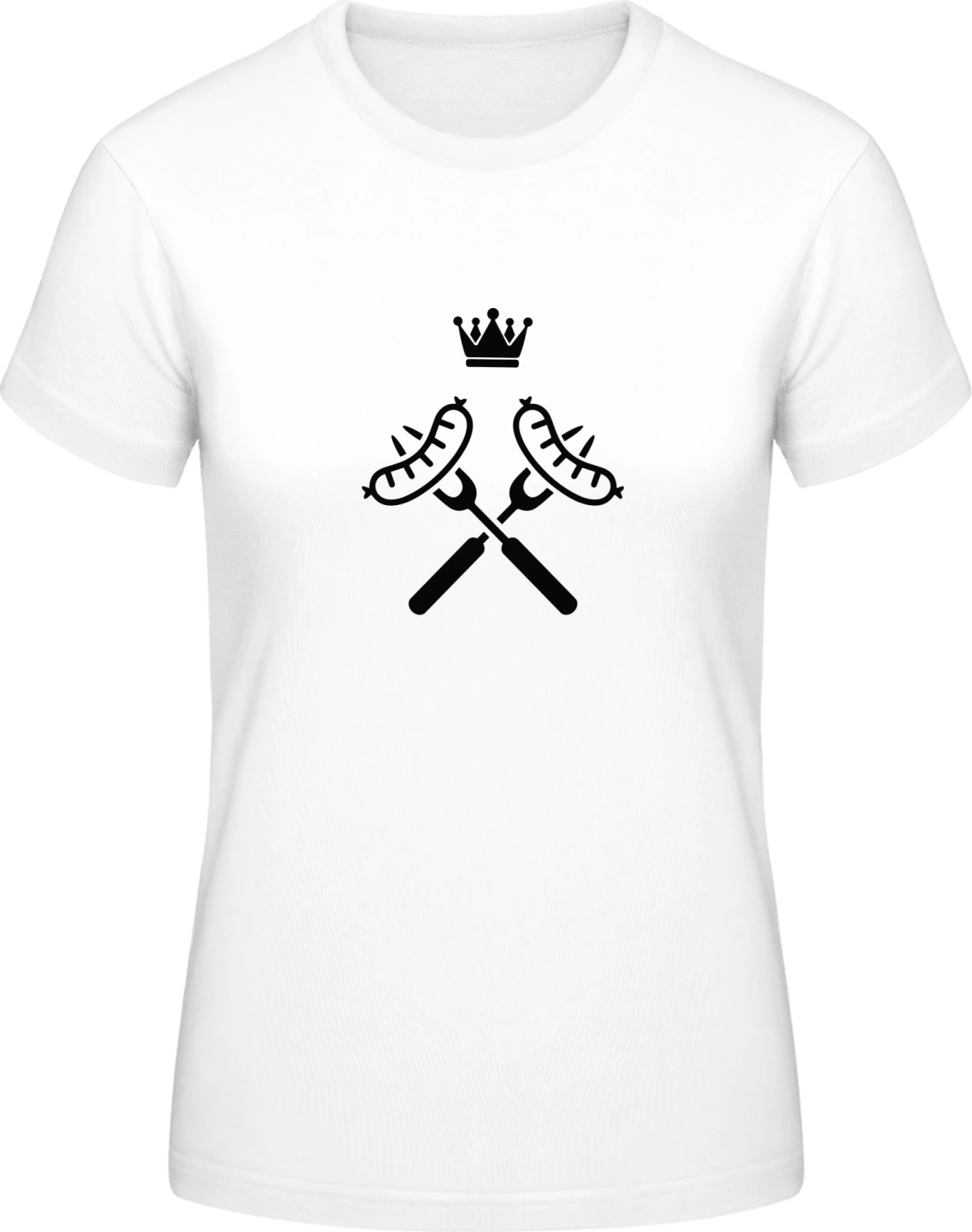 Sausage King - White #E190 women T-Shirt - Front