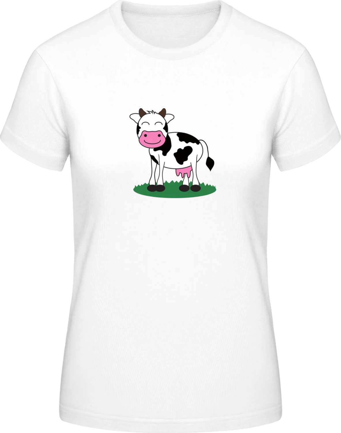 Cute Cow - White #E190 women T-Shirt - Front