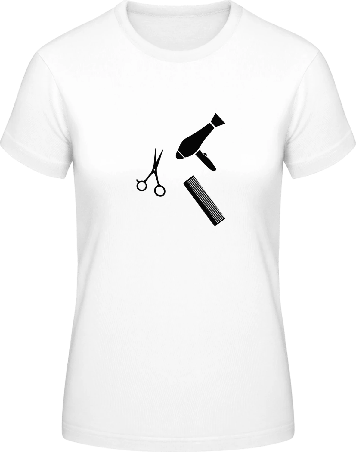 Hairdresser Tools - White #E190 women T-Shirt - Front