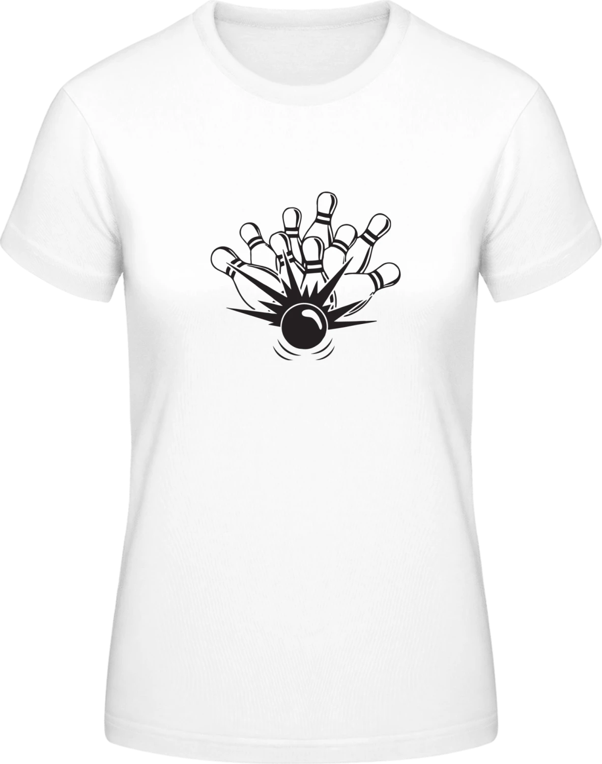 Bowling Game - White #E190 women T-Shirt - Front