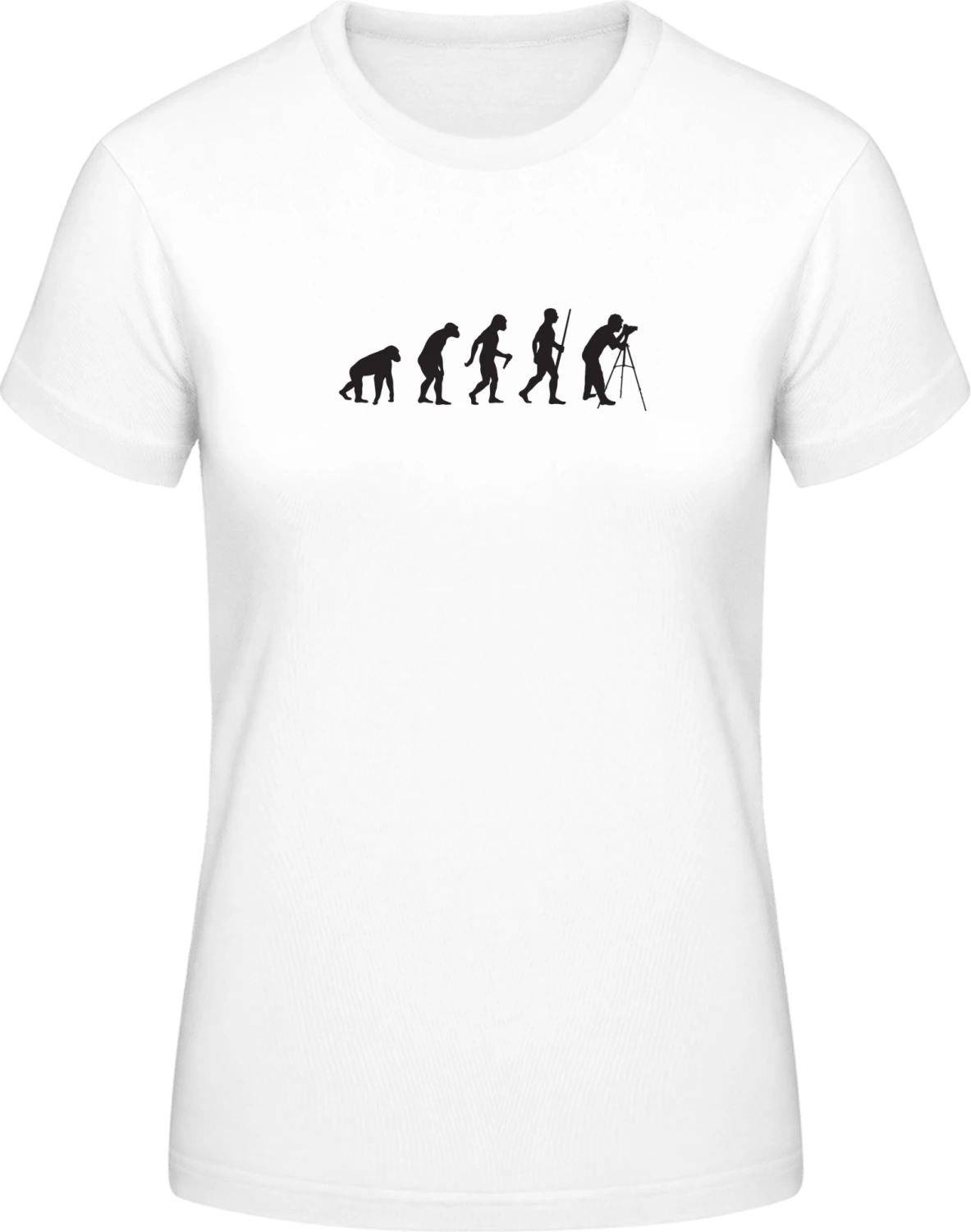 Oldschool Photographer Evolution - White #E190 women T-Shirt - Front