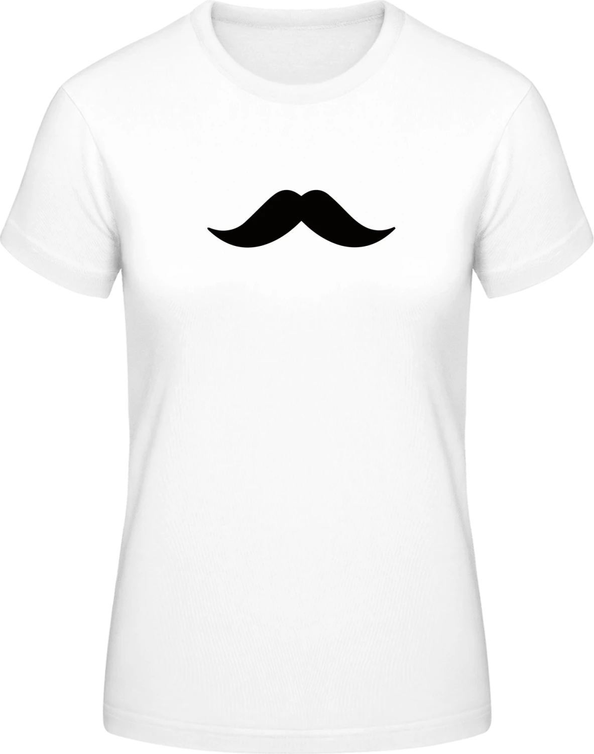 Mustache Schnurrbart - White #E190 women T-Shirt - Front