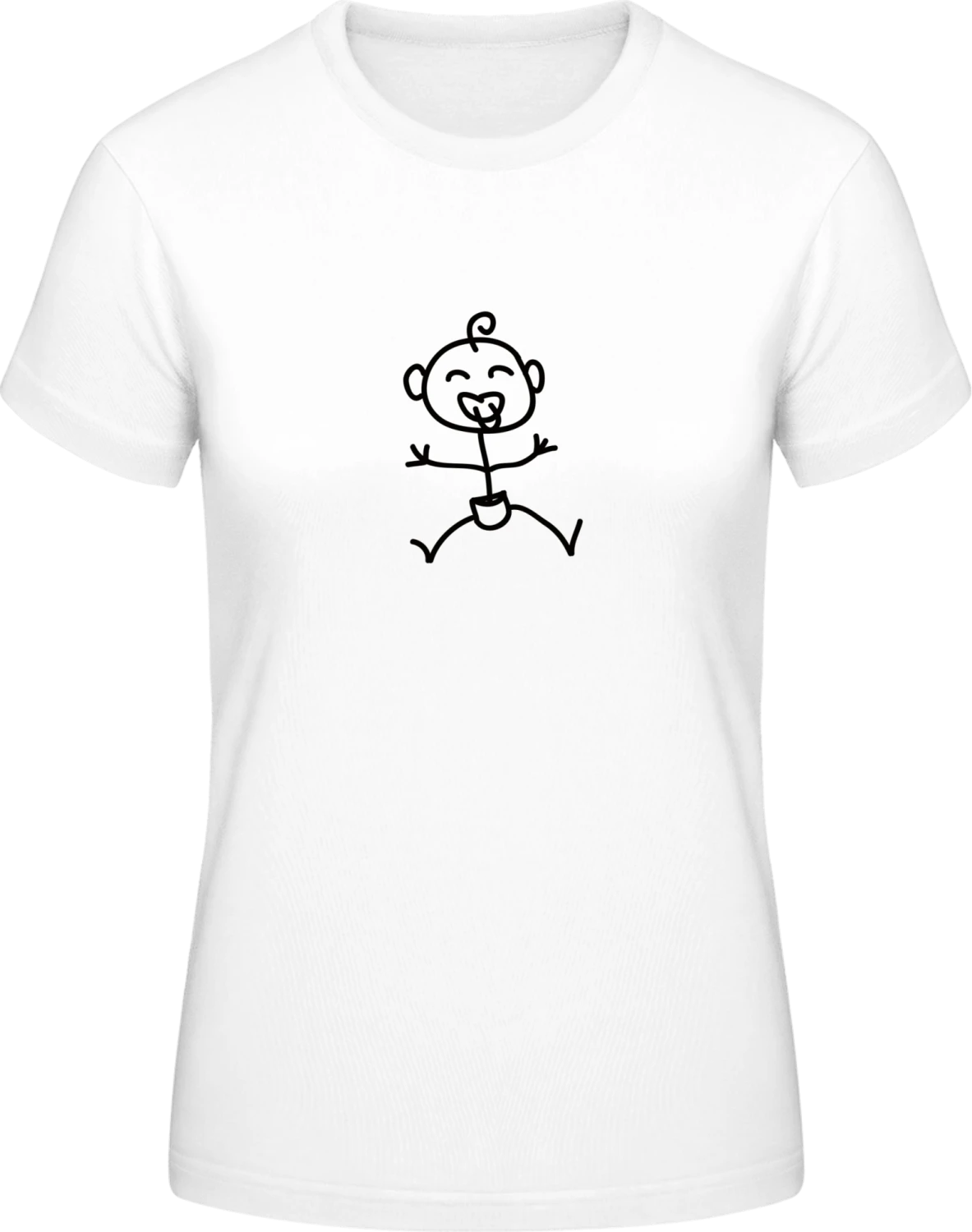 Funny Baby Comic Character - White #E190 women T-Shirt - Front