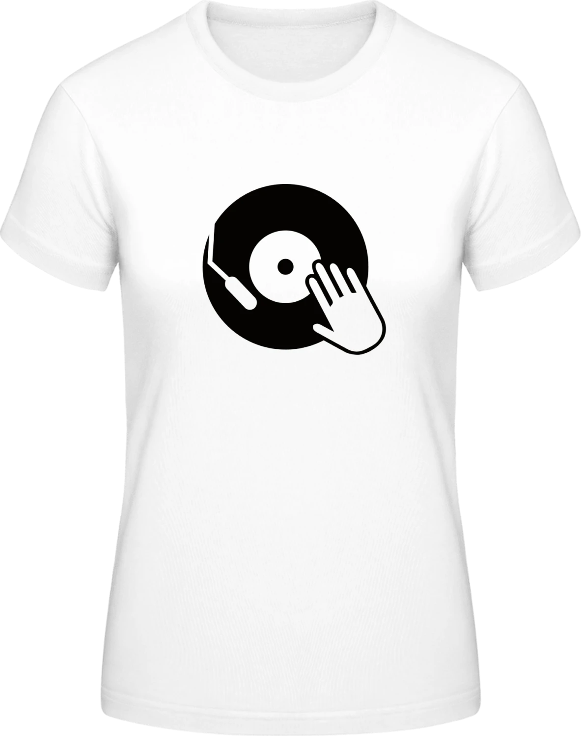 DJ Vinyl Turntable - White #E190 women T-Shirt - Front