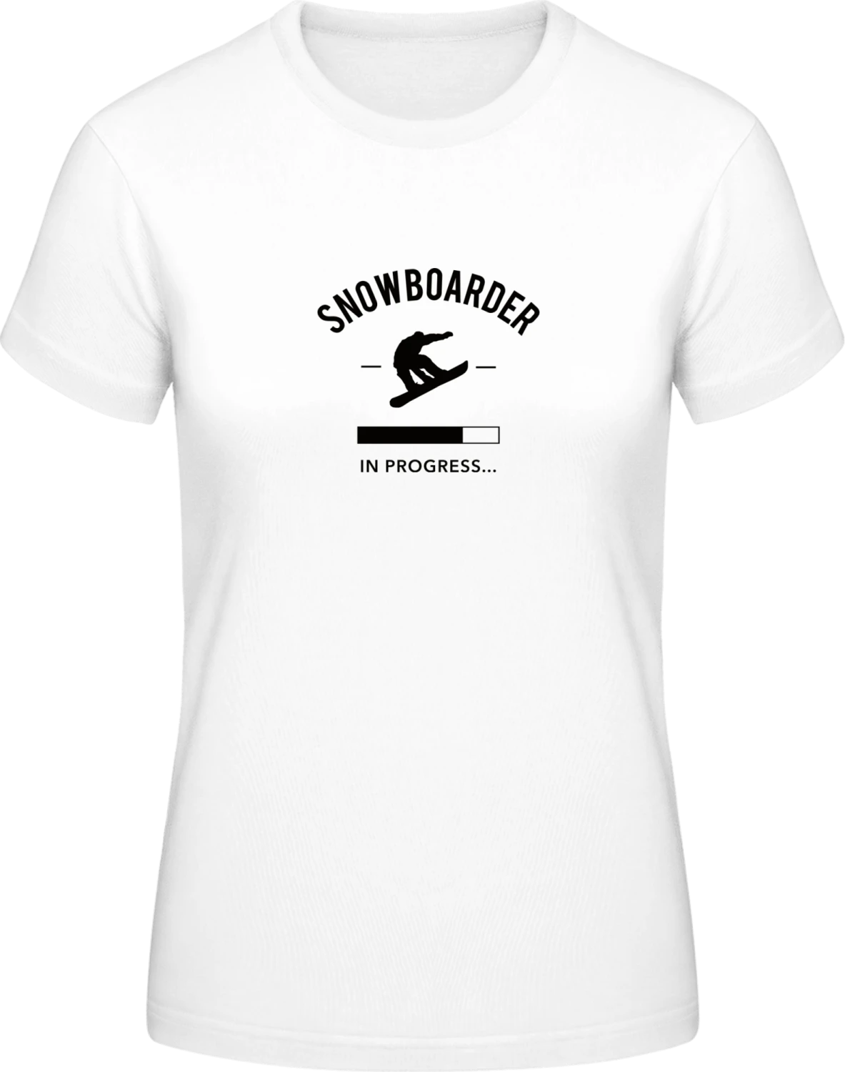 Snowboarder in Progress - White #E190 women T-Shirt - Front